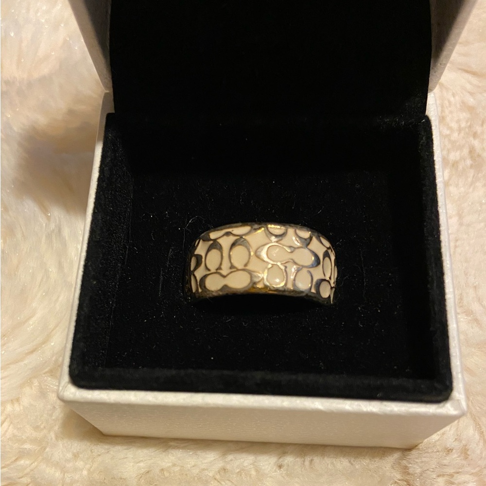 Ladies Coach wide band ring